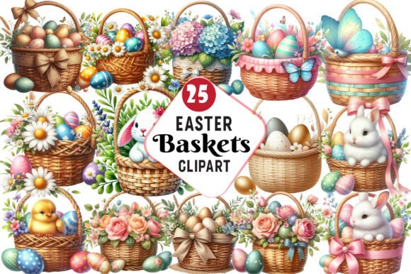Download Easter Baskets Clipart - Easter baskets Collection