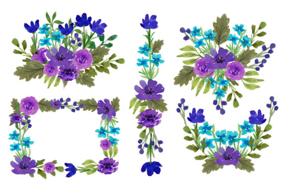Download Violet and Blue Flower Arrangement - Arrangement Collection