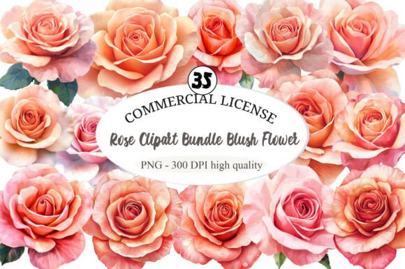 Download Rose Clipart Bundle Blush Flower - Blush Collection