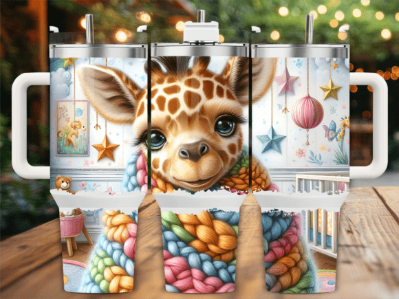 Download Cute Baby Giraffe Nursery 40oz Tumbler - Giraffe nursery Collection