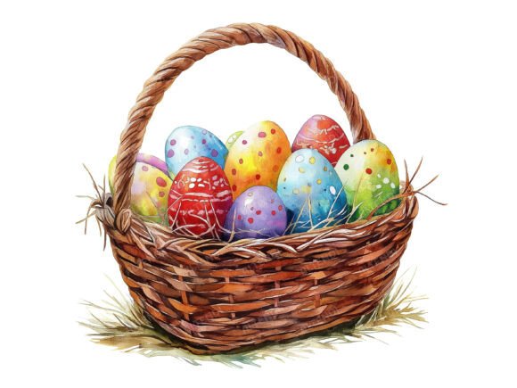 Download Watercolor Easter Baskets PNG Clipart - Easter baskets Collection