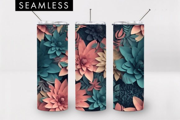 Download 20oz 3D Blush Flower Skinny Tumbler PNG - Blush Collection