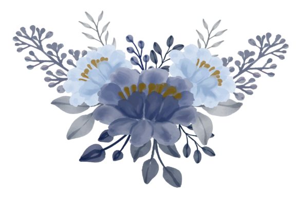 Download Arrangement of Purple Floral Watercolor - Arrangement Collection