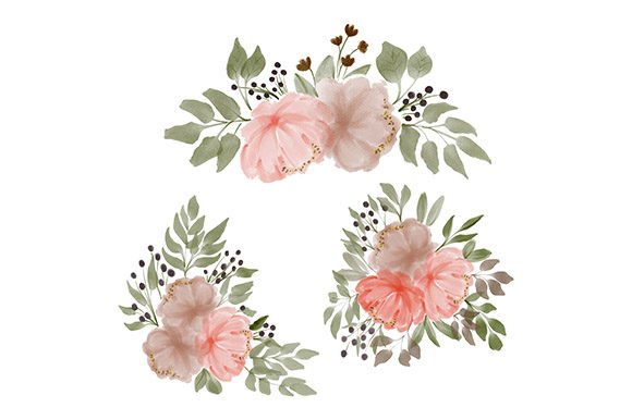 Download Watercolor Peony Flower Arrangement Set - Arrangement Collection