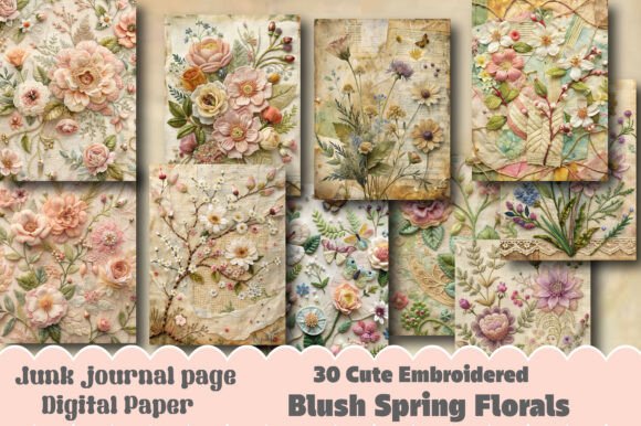 Download Cute Embroidered Blush Spring Florals - Blush Collection