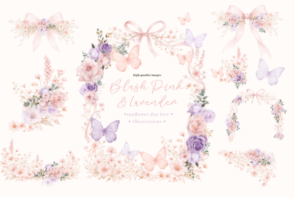 Download Blush Pink &amp; Purple Wildflowers Clipart - Blush Collection
