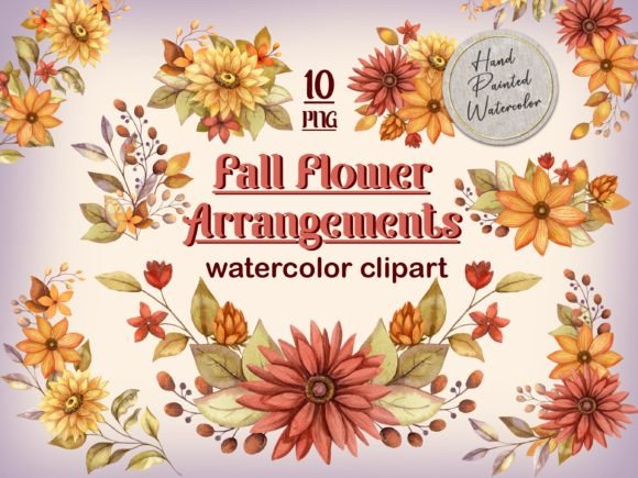 Download Fall Flower Arrangement Watercolor Set - Arrangement Collection