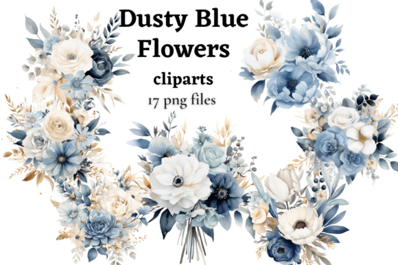 Download Dusty Blue Flower Arrangement Cliparts - Arrangement Collection