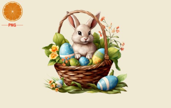 Download Easter Baskets with Egg,rabbit Clipart 3 - Easter baskets Collection