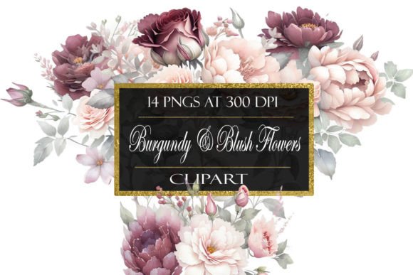 Download Burgundy and Blush Flower Clipart - Blush Collection