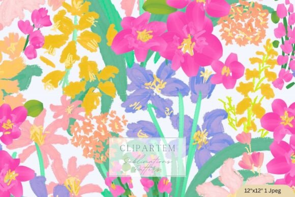 Download Pink Blue Floral Seamless Pattern Meadow - Blue floral Collection