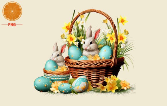 Download Easter Baskets with Egg,rabbit Clipart 2 - Easter baskets Collection