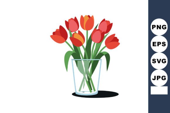 Download Red Tulips Floral Arrangement in Glass V - Arrangement Collection