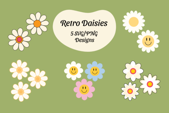 Download Retro Daisies Bundle - Daisies bundle Collection