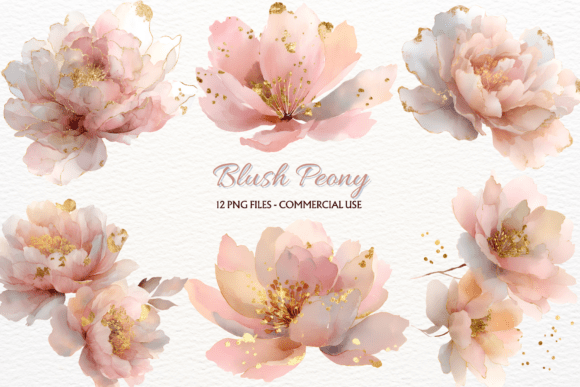 Download Blush Peony Clipart Spring Flowers PNG - Blush Collection