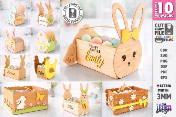 Download Easter Baskets Laser Cut Bundle | Kids - Easter baskets Collection
