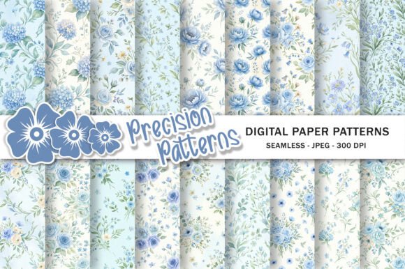 Download Whimsical Soft Blue Floral Pattern - Blue floral Collection