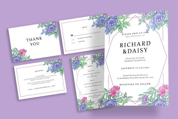 Download Wedding Invitation – Blush Flower - Blush Collection